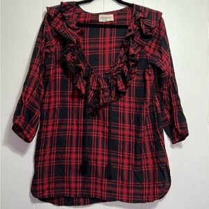 Denim & Supply Ralph Lauren Red and Black Checkered Top